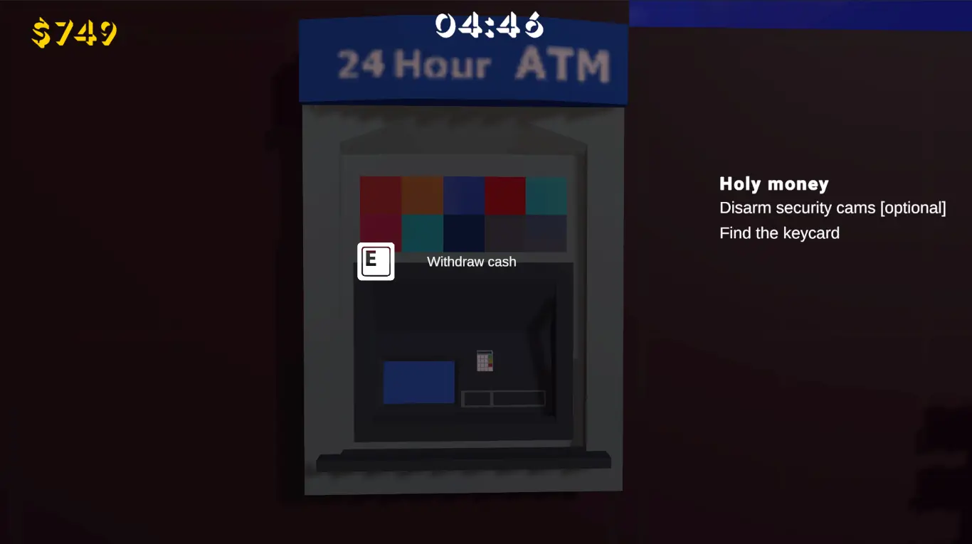 ATM machine for withdrawing earthly amounts of cash.