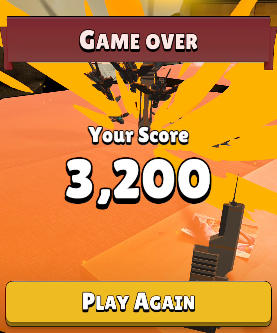 Game over screen after your tower is destroyed