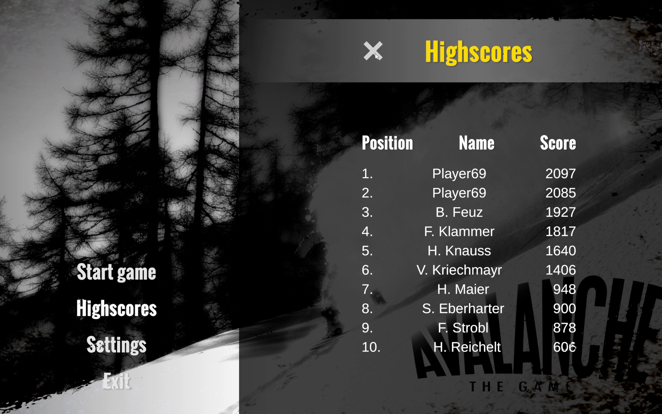Your high scores