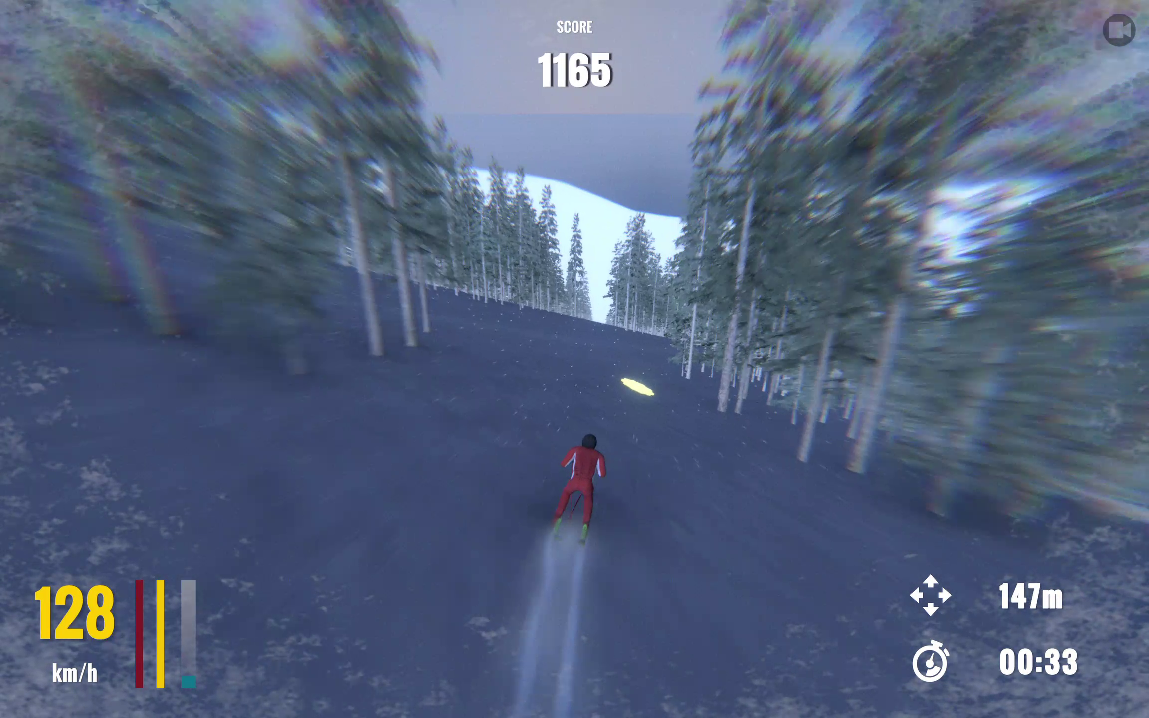 Speeding down the slope