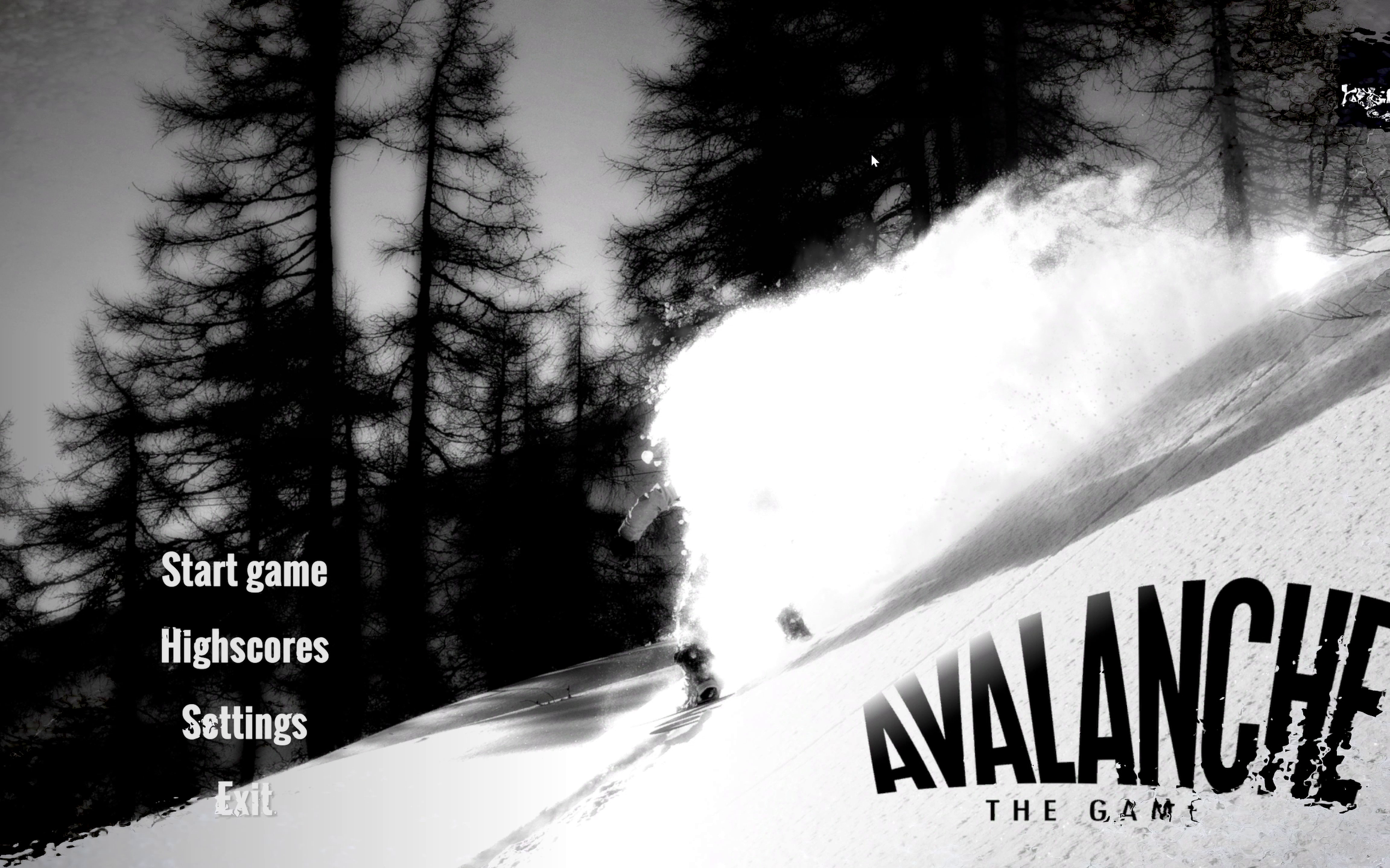 Main menu screen