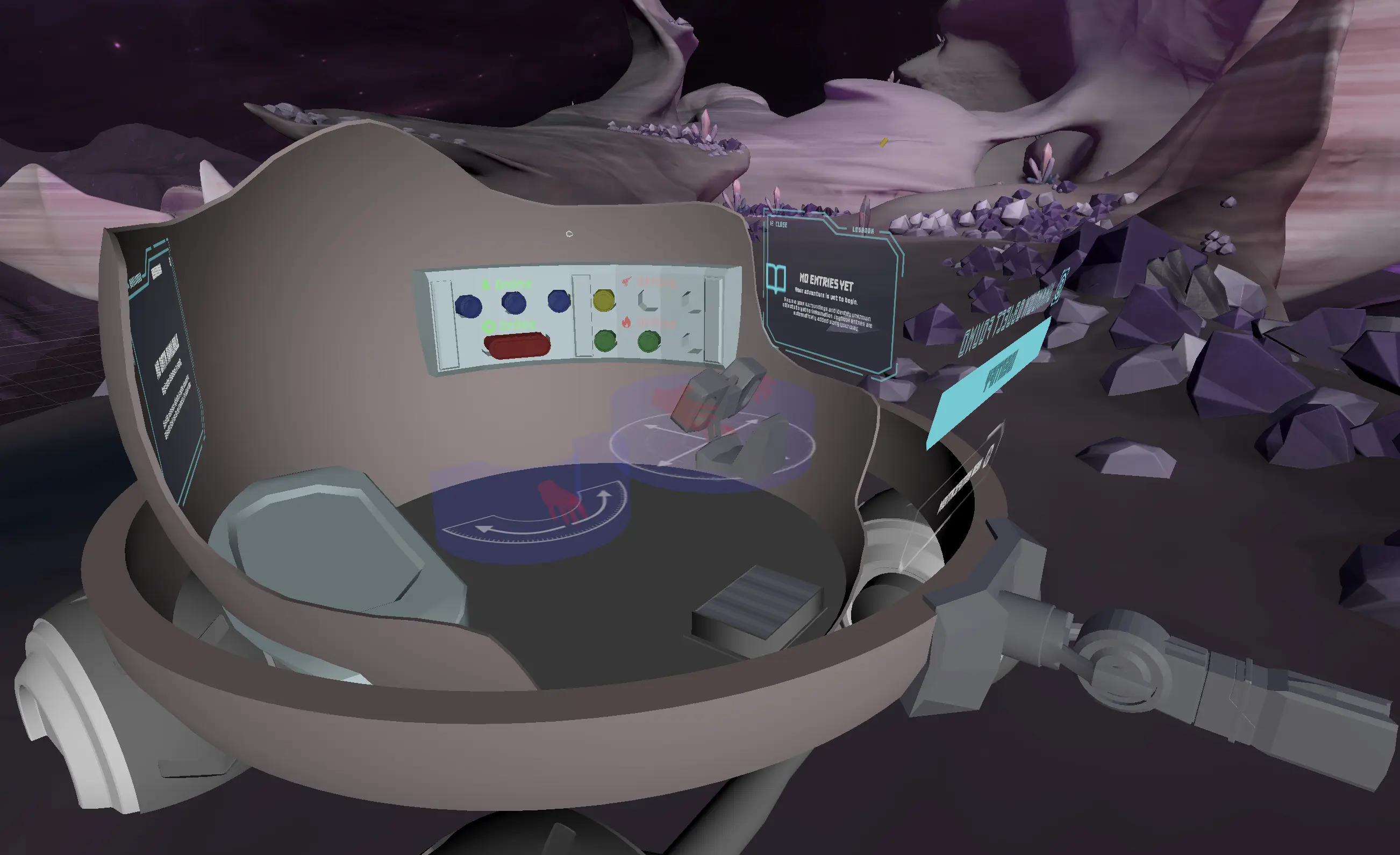 An outside look at the player's space rover