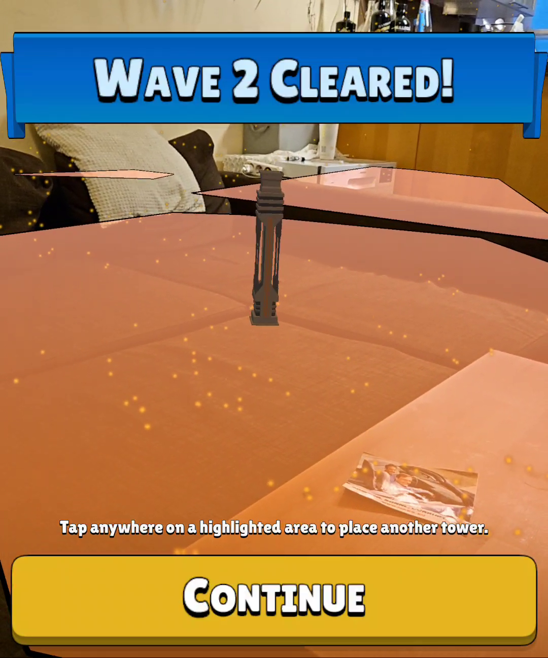 Wave cleared! Place another tower to strengthen your defenses